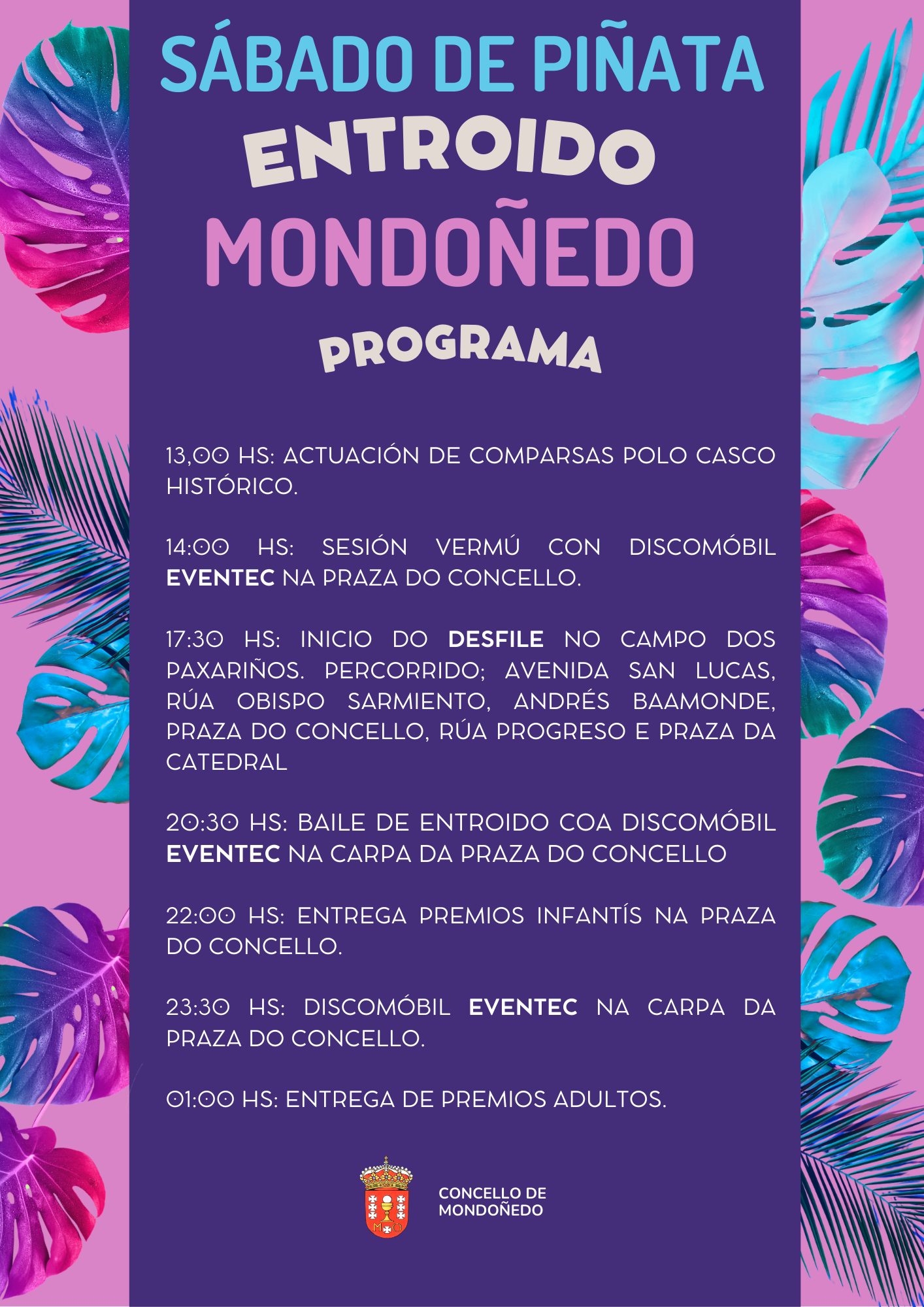 Programa Entroido 2025 en Mondoñedo