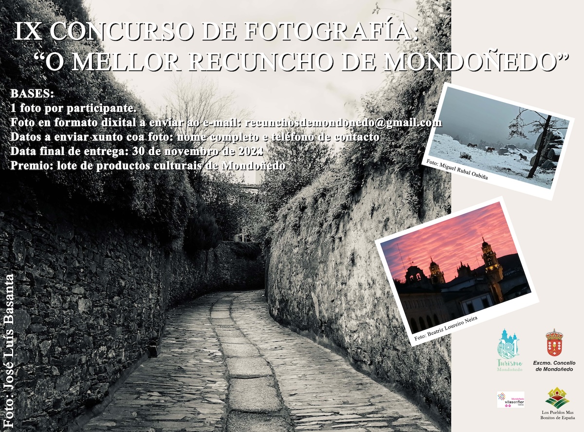 Cartel del concurso de fotografía "O Mellor Recuncho de Mondoñedo