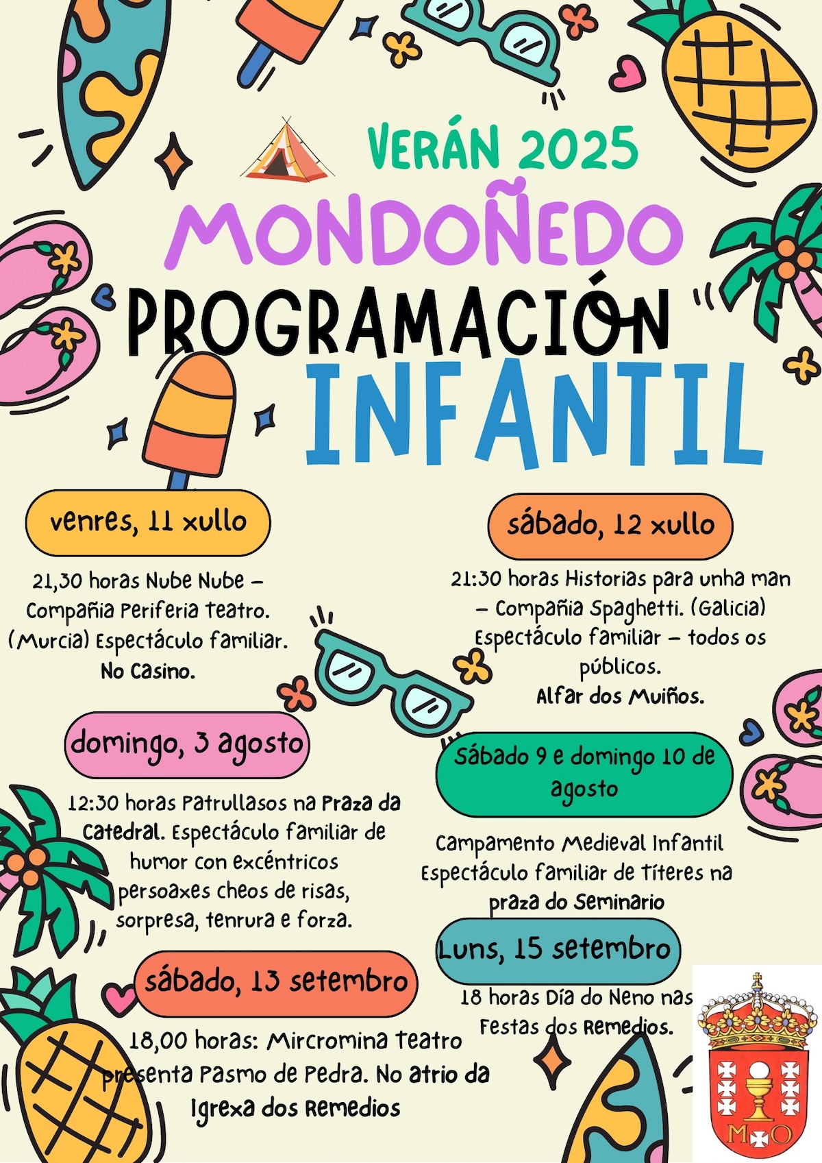 Cartel programación infantil verano 2025