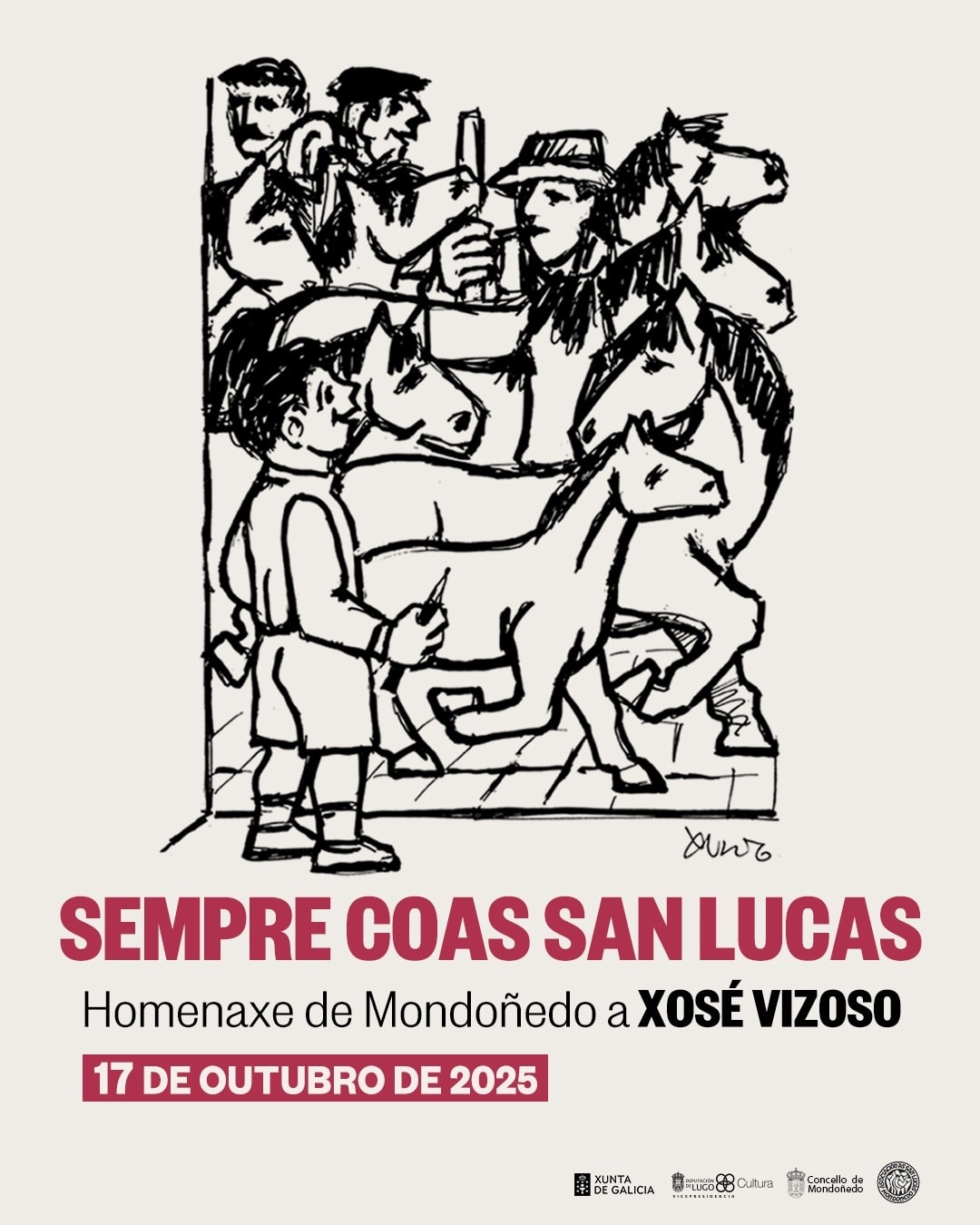 Cartel del homenaje a Xosé Vizoso en As San Lucas 2025